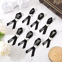 Vista 3 de 50 piezas de cintas de funeral de paloma, cintas conmemorativas de funeral, alfileres de servicio conmemorativo clásico, cinta de respeto con moño