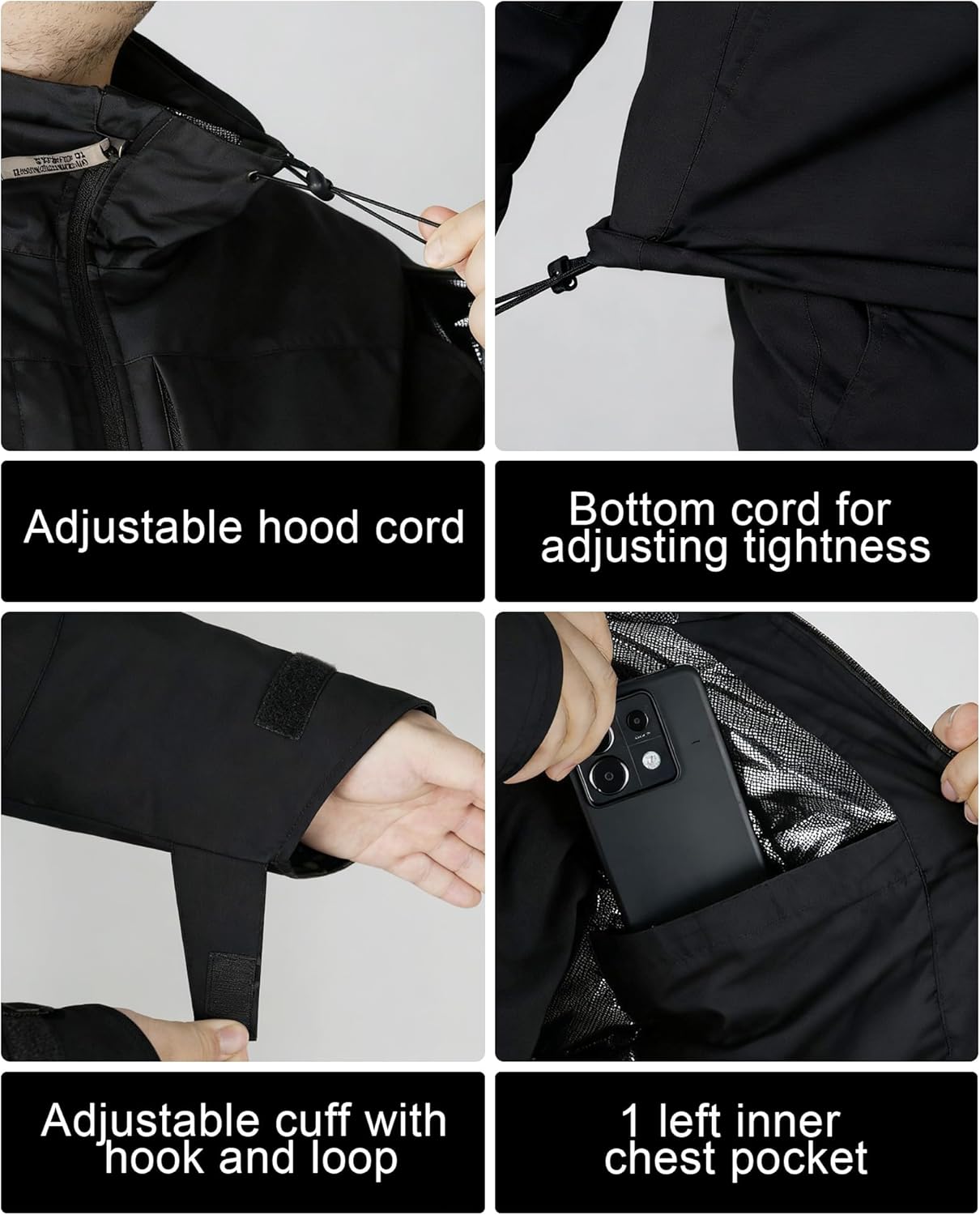 Men's Winter Jacket Waterproof Snow Ski Jacket Camo Tactical Hooded Coat Windproof Warm Parka with 9 Pockets