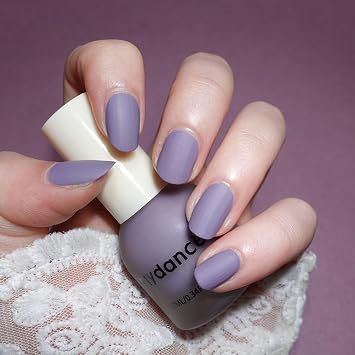 Matte Dusty Lavender Gray Purple Nail Polish, 10ml Quick Dry Pastel Violet Nail Lacquer, Fast Drying Long Lasting Mist Effect Matte Finish Velvet Air Dry Nail Polish for Nail Art 05, 10ml