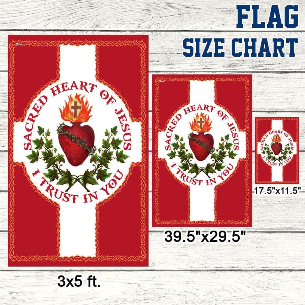 American Flag-Sacred Heart Of Jesus I Trust In You Christian Catholic Flag TPT1970F, House Flag (29.5" x 39.5")-USA Flags Premium Polyester-Decorative Indoor Outdoor Flag