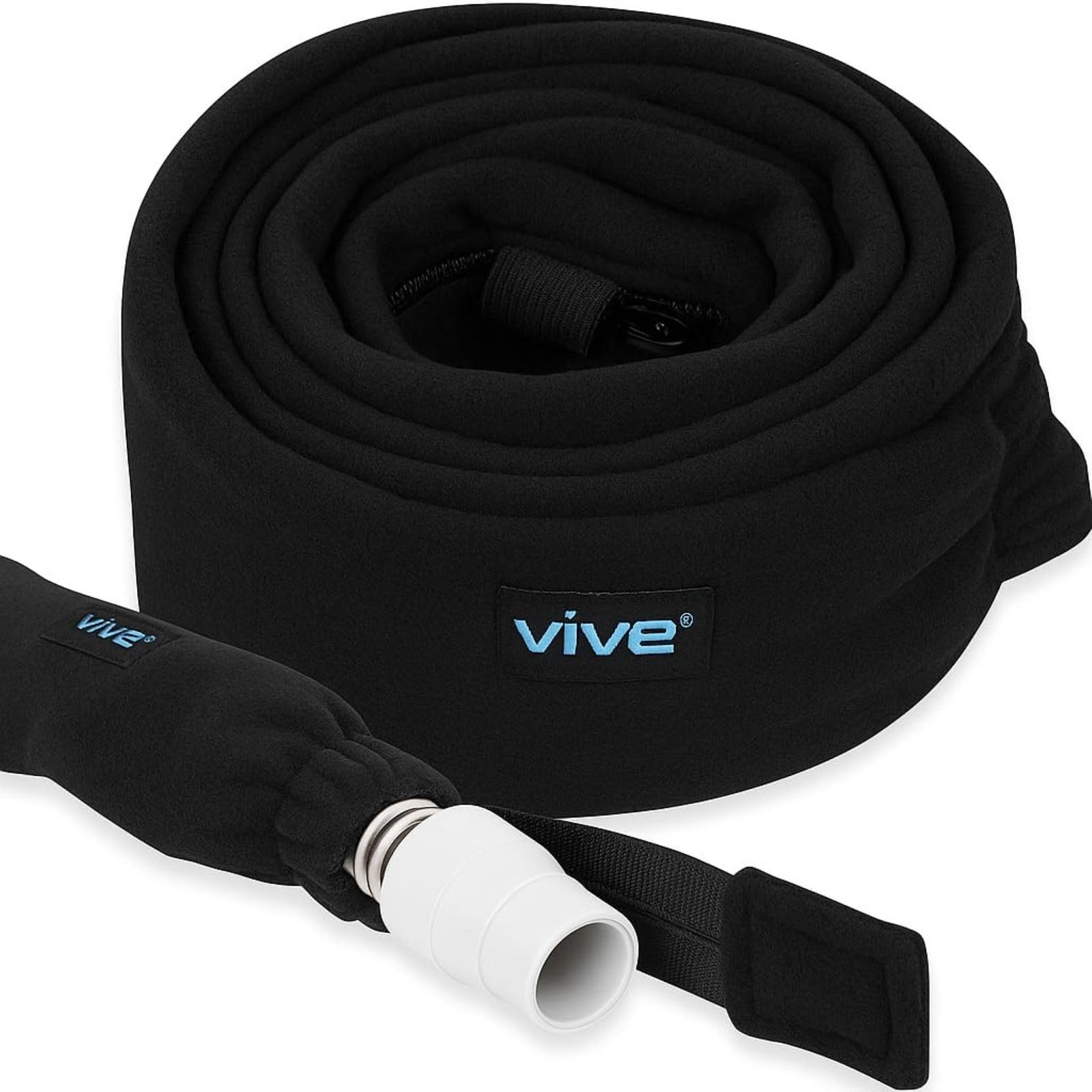 Vive CPAP Slim Hose Tube Cover for Side Sleepers 6 ft - Sleep Apnea Insulator Sleeve for Heated & Standard Tubing - Compatible w/CPAP BiPAP Machines & Holders - Full Length Zipper, Soft Fleece Cover