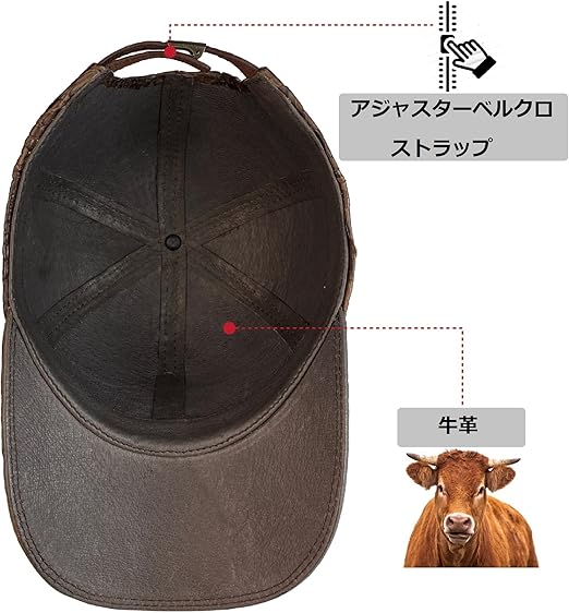 CJ08 天然ワニ革 レザー クロコダイル キャップ 本革 帽子 1点物 - 帽子