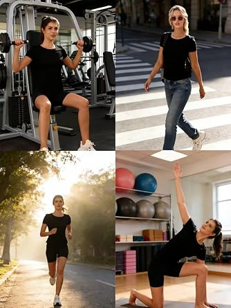 YOINS Workout Tops for Women Short Sleeve Fitted Gym Yoga Shirts Summer Casual T-Shirts