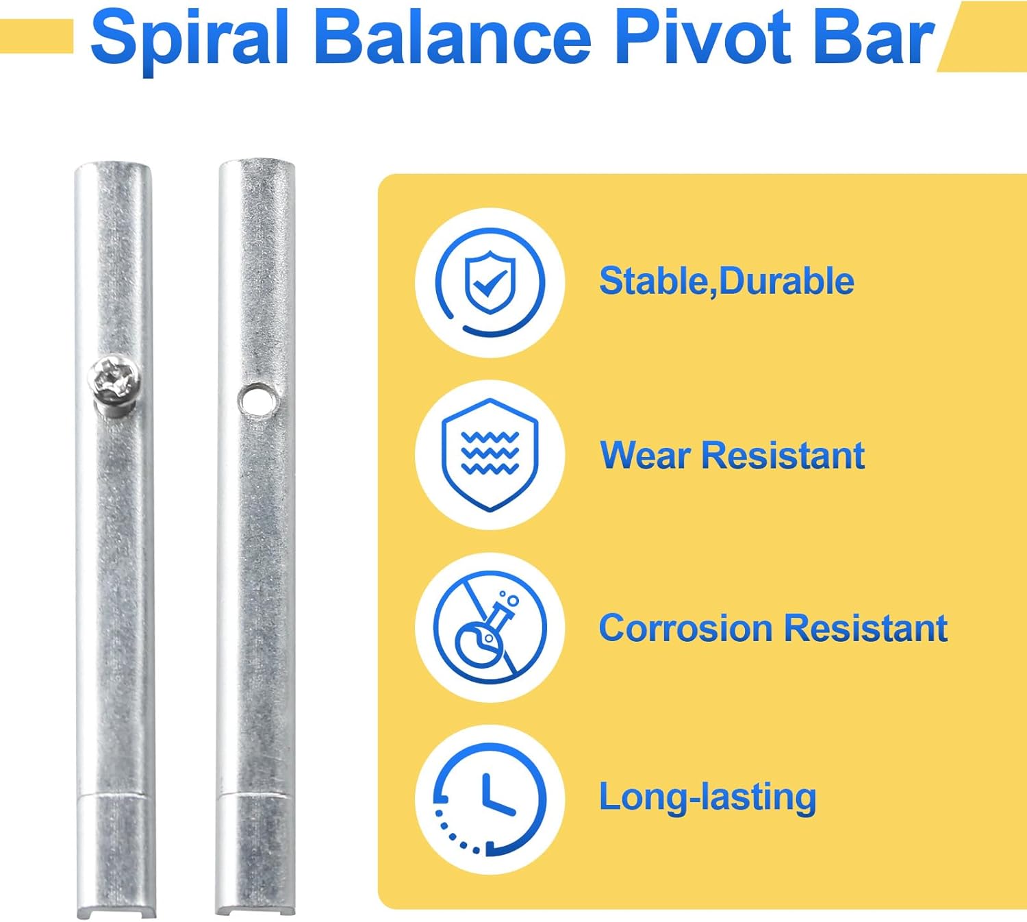 5/8'' H 3758 Spiral Balance Pivot Bar for Prime-Line Tilt Window,Single & Double-Hung Vertical Sash Windows,4 Pack