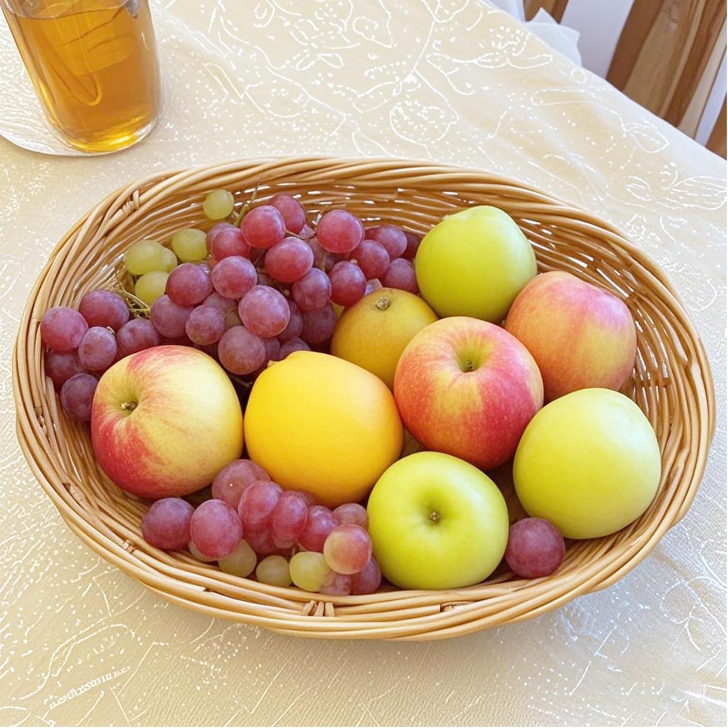 MOUYAT 15 Pack 9 x 6 x 2.3 Inch Oval Woven Bread Basket, Small Fruits Gifts Baskets, Empty Food Bread Baskets Bulk for Serving Kitchen Restaurant Organizing Festival Party Christmas Displays