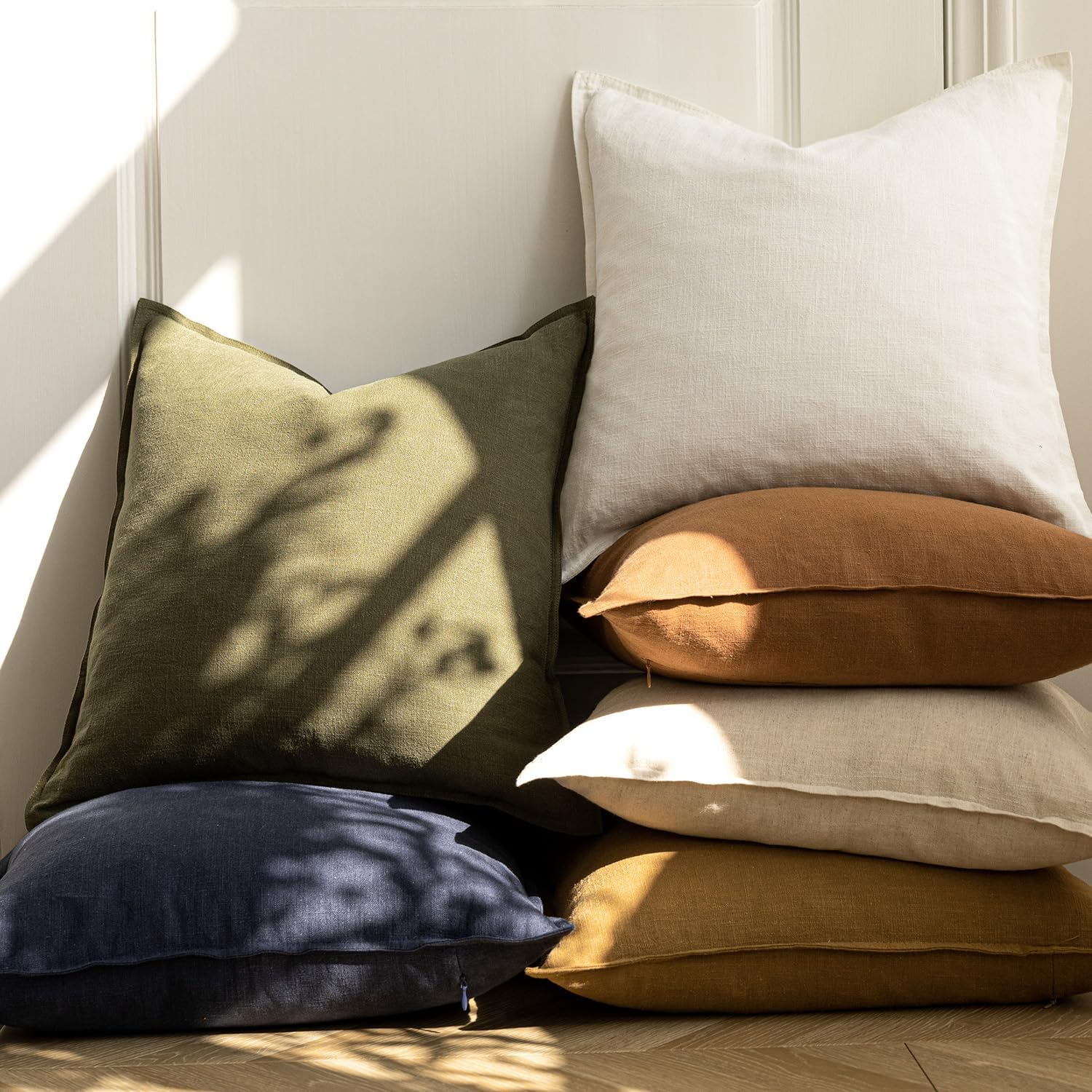 2 Federe Per Cuscini Decorativi In Lino 30x50 Cm – Rosso Tinta Unita, Con Cerniera Invisibile, Per Divano, Camera Da Letto, Natale