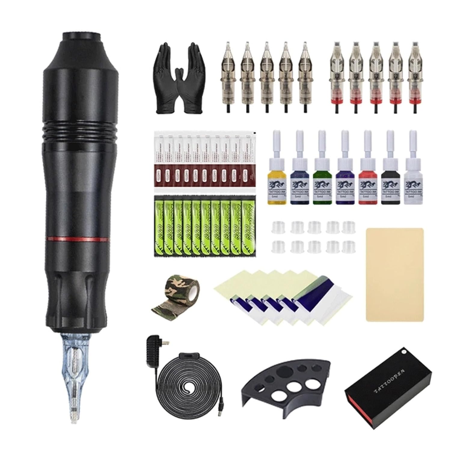 Tattoo Machines Profession Tattoo Machine Pen Tattoo Kit Power Supply Rotary Pen With Needles Tools For Permanent Makeup Machine Tattoo Artist