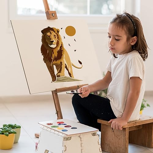 Miniatura 6 de FINGERINSPIRE 6 plantillas de león en capas de 11.7 x 8.3 pulgadas, reutilizables, para manualidades, patrón de león, plantilla de dibujo de