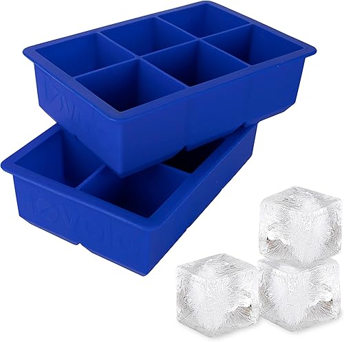 Miniatura 1 de Tovolo Bandeja grande para congelador de moldes de hielo King Craft de 2 pulgadas para whisky bourbon bebidas espirituosas y licores silicona sin