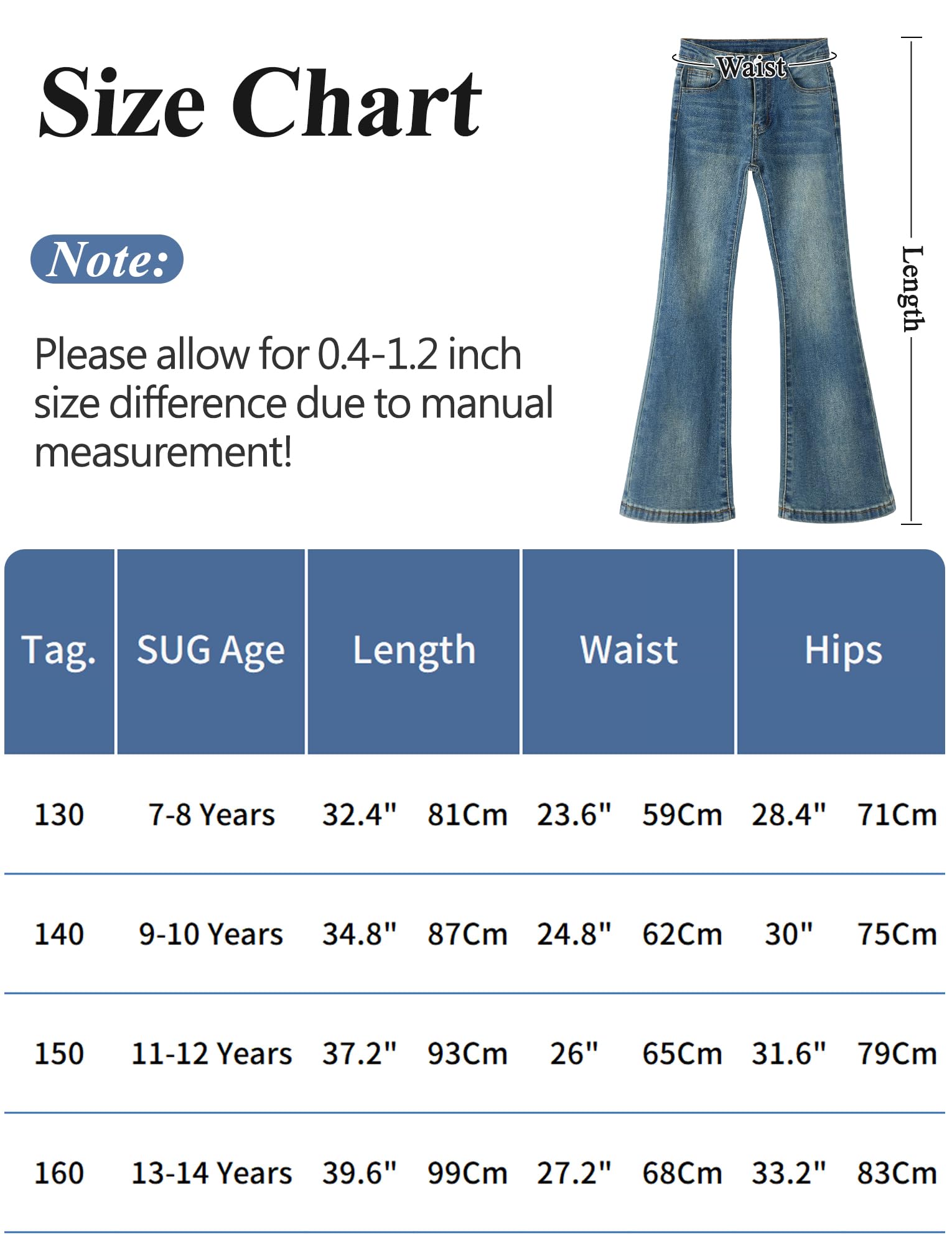 Maeau Jeans svasati casual retrò in denim svasato pantaloni a vita alta pantaloni jeans svasati con tasche