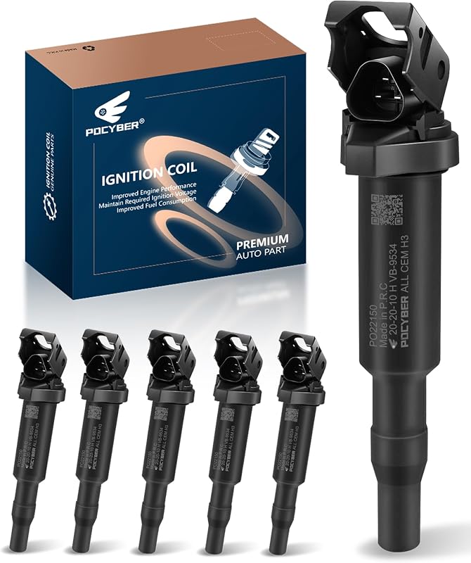Bobinas de ignição POCYBER para BMW N46 N52 N53 N54 N55 – Conjunto com 6 unidades