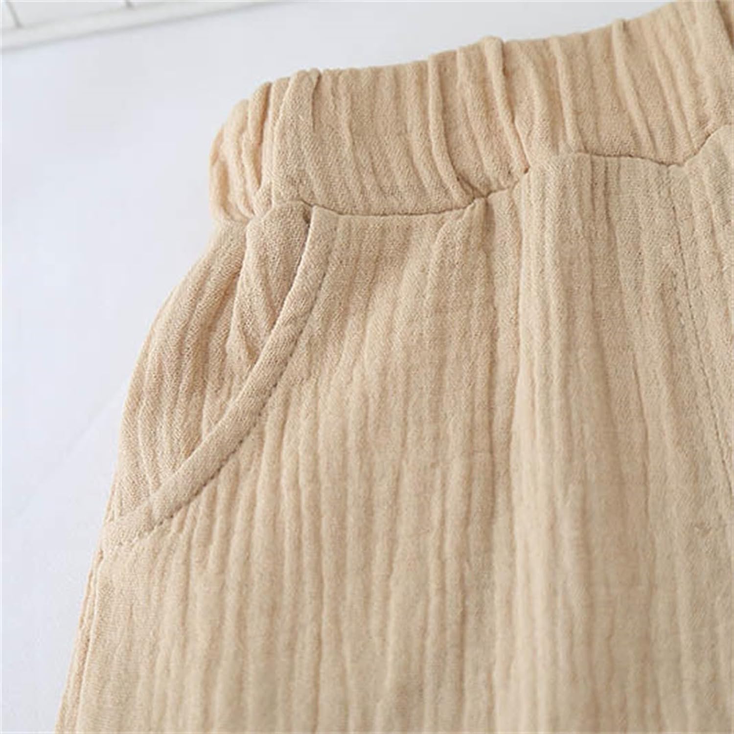 Toddler Boys Girls Cotton Linen Outfits Short Sleeve Button Down Shirt & Wide Leg Shorts Breathable Kids Matching 𝐋ounge Set