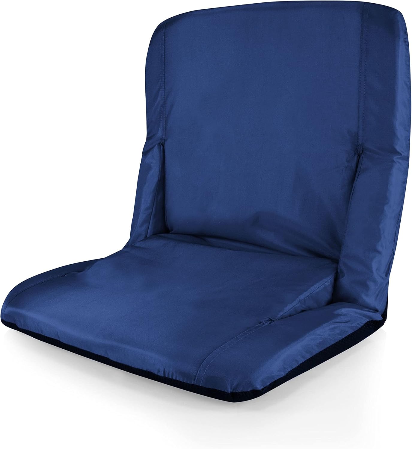 PICNIC TIME NCAA Rhode Island Rams Ventura Reclining Stadium Seat with Back Support, Bleacher Seat, Beach Floor Chair, (Navy Blue)