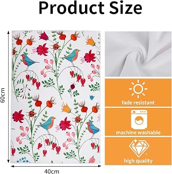 Qchengsan Pioneer Woman Kitchen Towels,4 Pcs Dish Towels for Kitchen Drying,Microfiber Cloth Spring Kitchen Tea Towel Set,Quick Dry for Holiday Home Seasonal Decor Housewarming Gift
