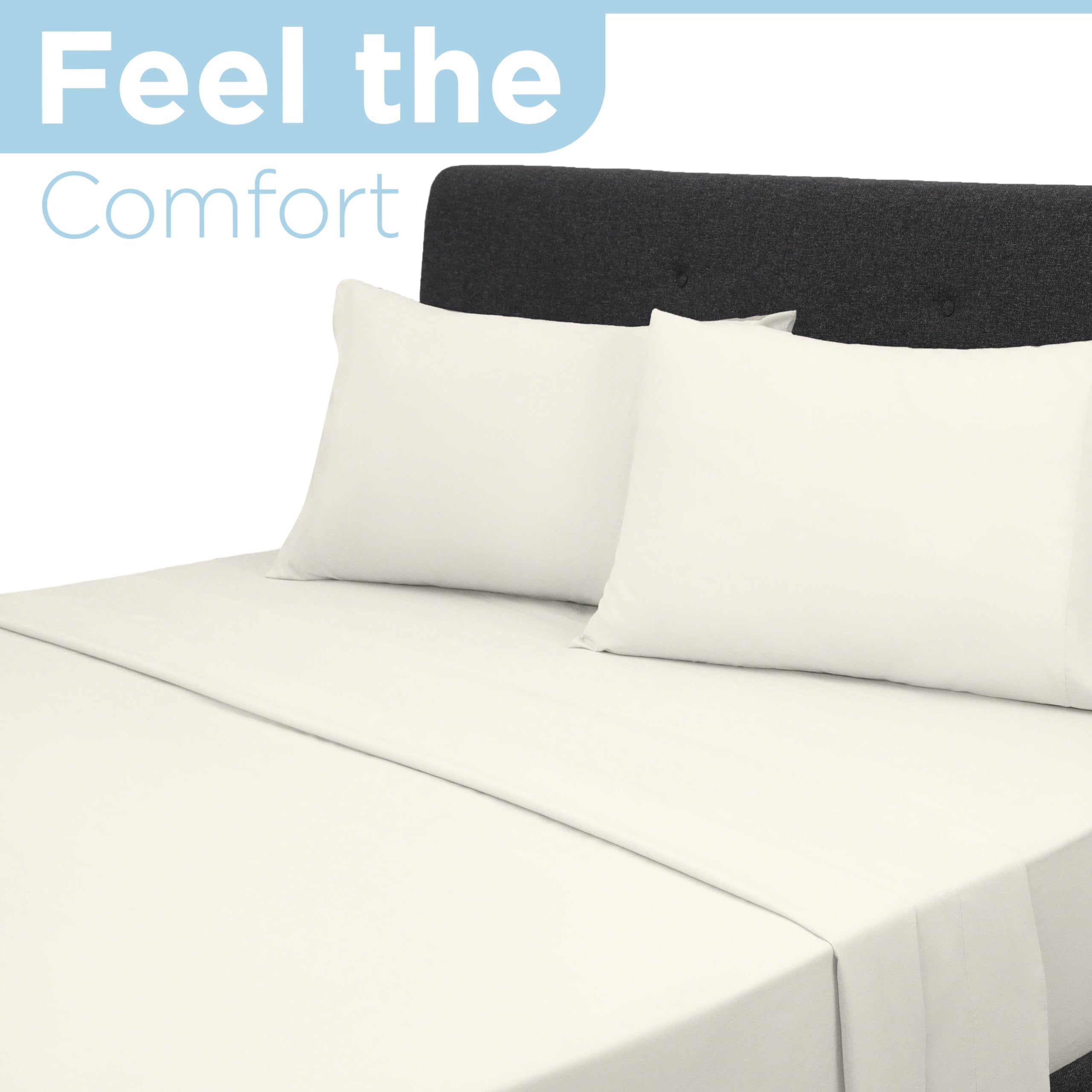 Martex 4-Piece Queen Sheet Set – Brushed Cotton Blend, Wrinkle Resistant & Ultra Soft