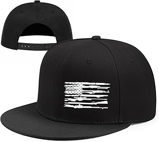 Flat Bill Hats for Men Snapback Snap Backpack Hat for Boy Wide Brim Pitbull lids Black Trucker Dad Baseball Cap Rock Roll