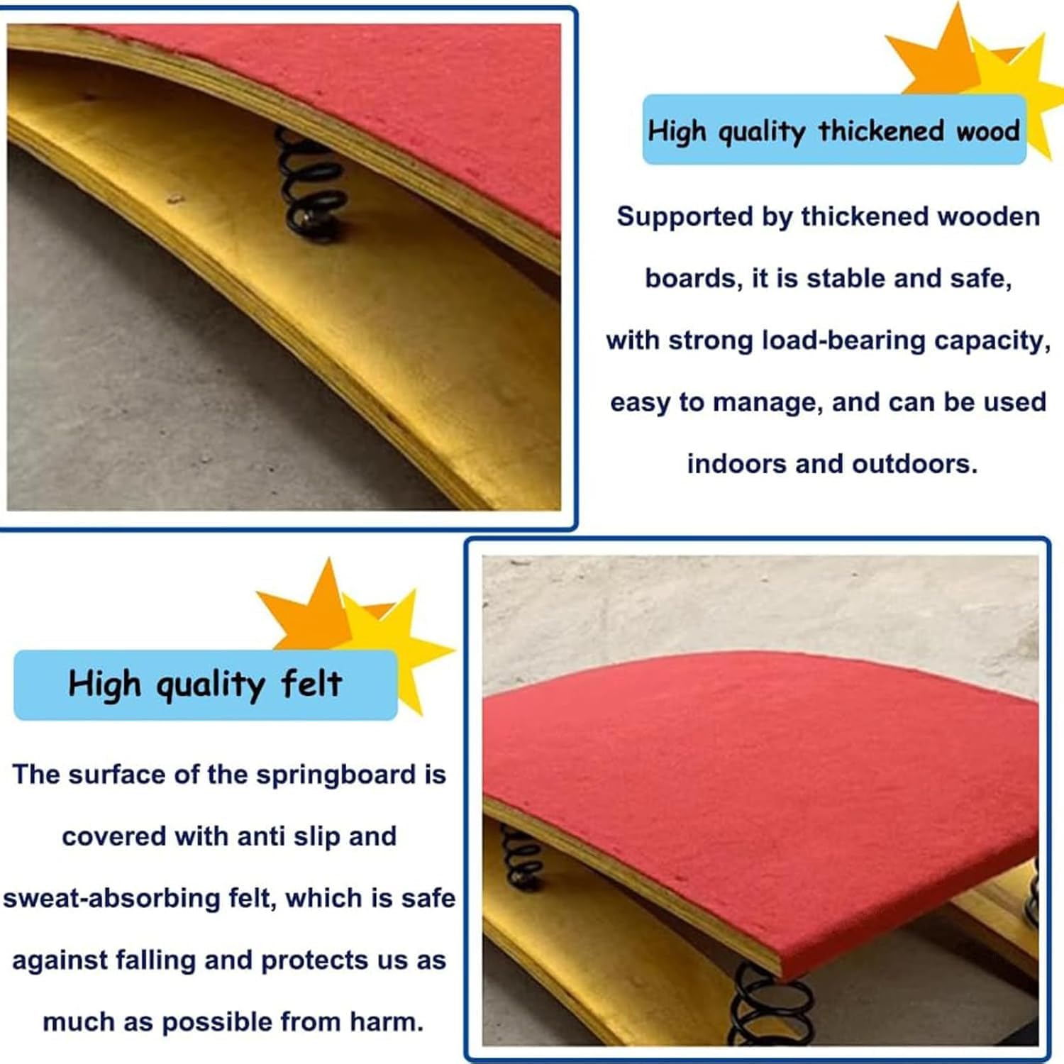 High Jump Spring Board Curved Spring Board Big Kids Junior Big Kids Junior for Vault Home Vault Mini Trampoline for School Home Gym Bar Basement Landing Practice Art Project Assisted Springboard