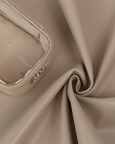 Miniatura 7 de Pocmimut Bolsa de maquillaje de viaje, bolsa grande para cosméticos, estuche organizador de maquillaje, estuche de maquillaje de doble capa