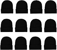 Gelante Unisex Knitted Beanie Caps - Warm 100% Acrylic Skullies, One Size Fits All, Multi-Pack Solid & Multi-Colors