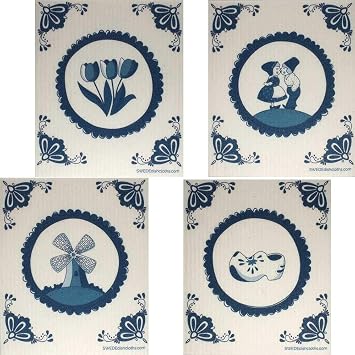 Swedish Cloth - Cellulose Sponge Dish Towel - Mixed Set 1 of Each Design Dutch Swedish Dish Cloth Mix