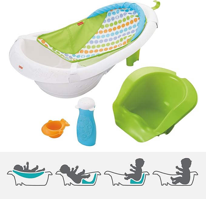 FisherPrice Baby Bath Tub, 4in1 Newborn to Toddler Tub with Infant