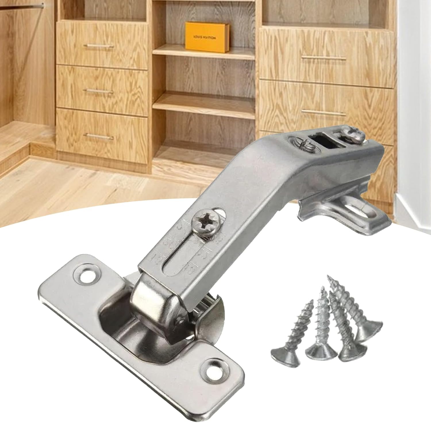 Concealed Cabinet Hinge, Closet Door Soft Close, 2.52x5.12x1.18 Inches Hardware with 135 Degree Opening, Furniture Hinge, Door Accessory with Sturdy Metal, Home Improvement Tool for RV Pantry