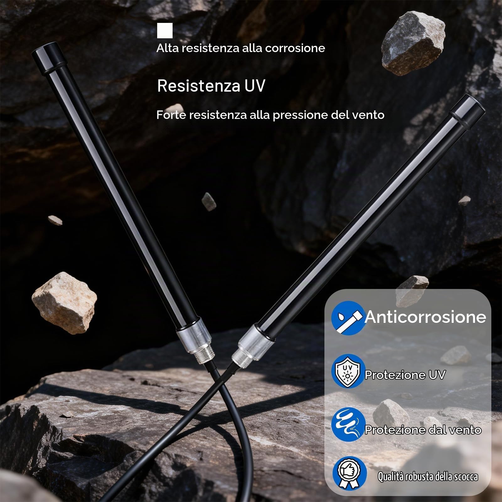 Bingfu Antenna 4G LTE 3G GSM Esterna Fibra di Vetro 6 dBi MIMO SMA Maschio
