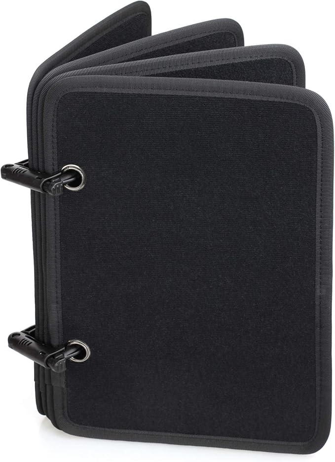 LIVANS Patch Booklet Organizer, Flip-Page Patch Book, Mini Display Patches Panel Board with Removable Ring Binders, for Morale Patches, Badges, and Collections