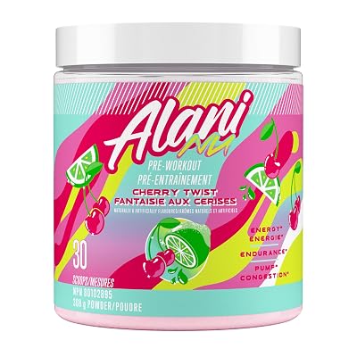 Alani Nu pre-workout powder — 100mg caffeine from coffee beans with L-theanine