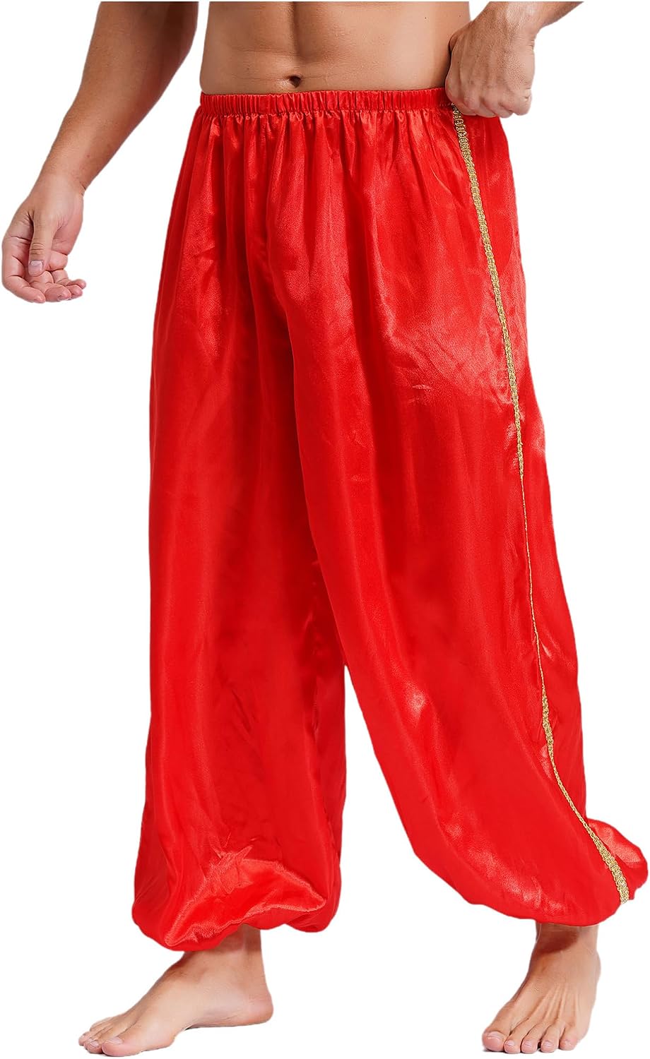 YiZYiF Mens Halloween Arabian Prince Fairytales Costume Belly Dance Pants Bloomer Loose Bottoms