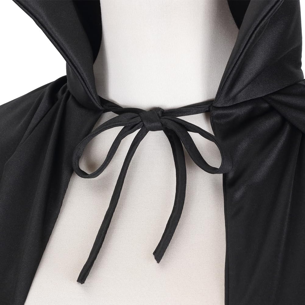 yolsun Black&Red Reversible Cape for Adult, Halloween Costume Witch Vampire Cape Costume