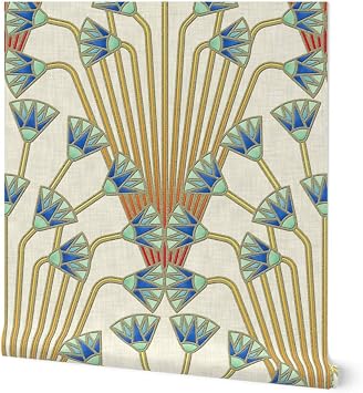 Spoonflower Art Deco Egyptian Pre-Pasted Removable Wallpaper