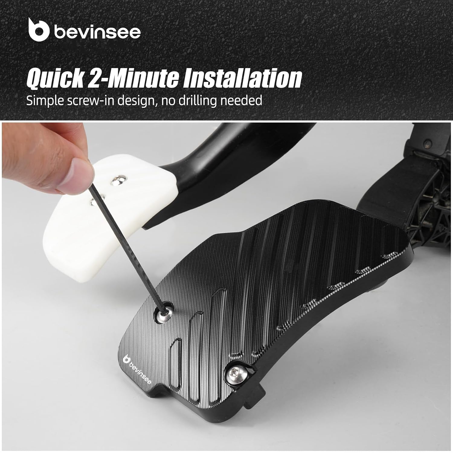 Bevinsee Heel/Toe Accelerator Extension Pedal Compatible with VW MQB/MQB EVO Golf GTI MK7 MK8 Manual Transmission LHD Aluminum Replacement 5Q1723503F 5Q1723503H Black
