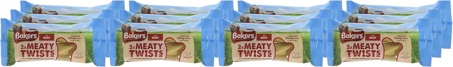 Bakers 2 Meaty Twists 180 g (Pack of 12)