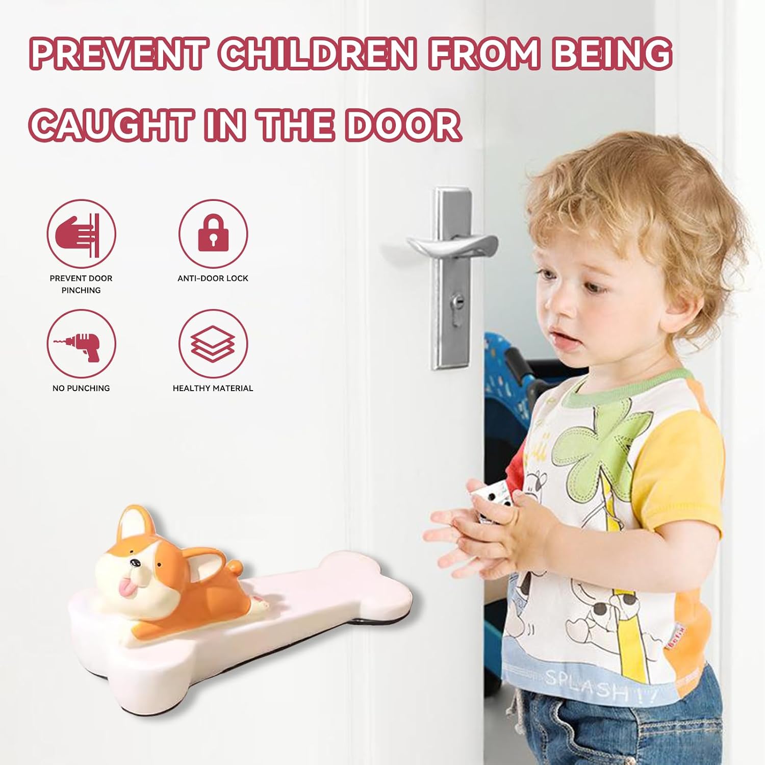 Cute Animal Door Stopper Decorative, Cute Door Stoppers for Bottom of Door Wedge Stopper Cute Animal Door Bumpers for Home, Office, Or Hotel, Applicable Gaps 0.6 to 1.2cm, 5.31 x 2.36in image 5