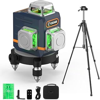 CIGMAN 3×360° Kreuzlinienlaser mit 1,5 m Aluminium-Stativ, 30 Std. Akku