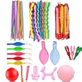 107Pcs Balloons Set Long Balloon Latex Twisting Magic Balloons Rocket and Punch Balloon 36Inch Large Size 7 Types of Children's Birthday Party Balloon