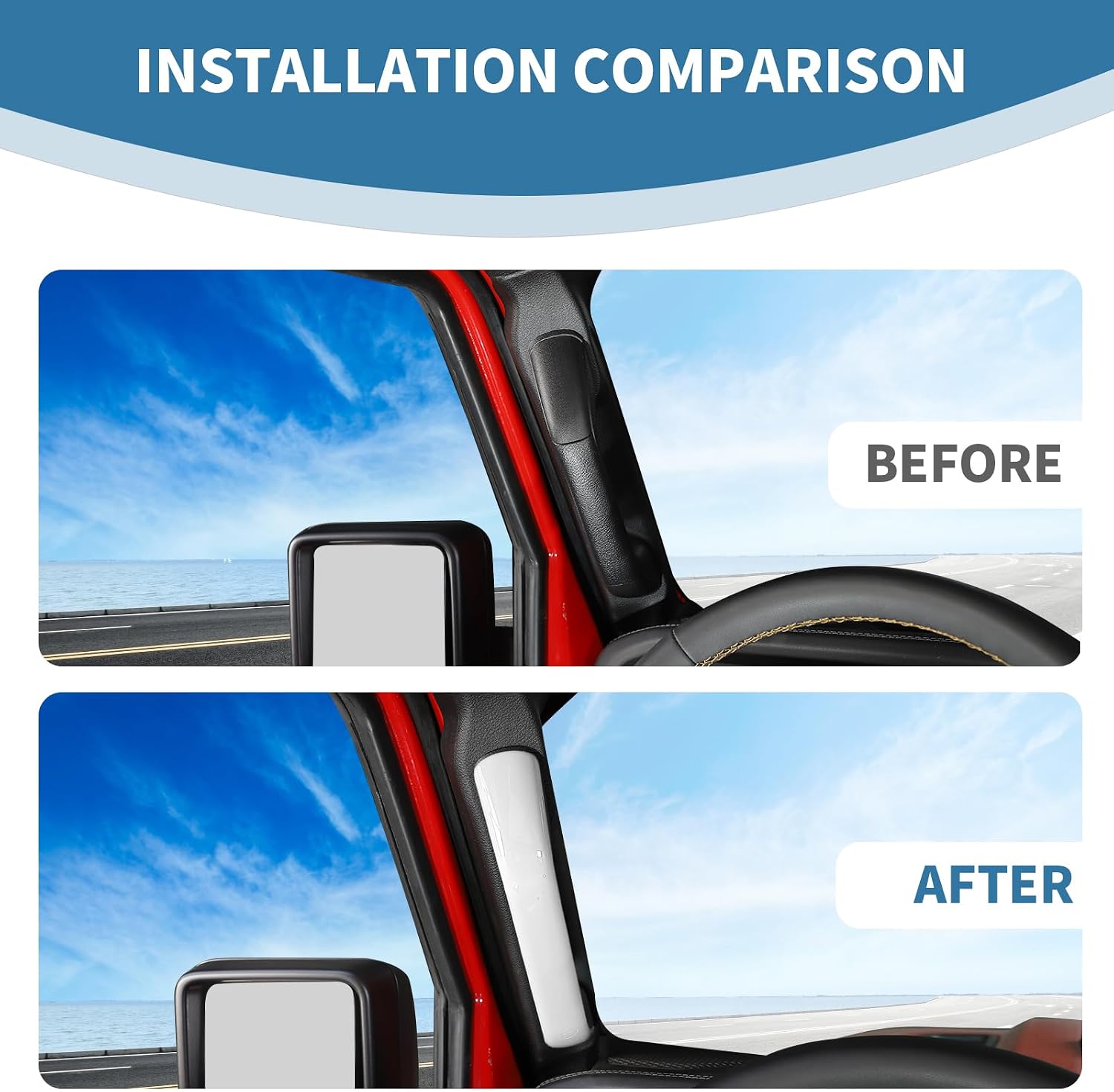 for 2024 Jeep JL A&B Pillar Grab Handle Trim Cover Compatible with Jeep Wrangler JL JLU Gladiator JT 2024 White Interior Accessories 4 pcs