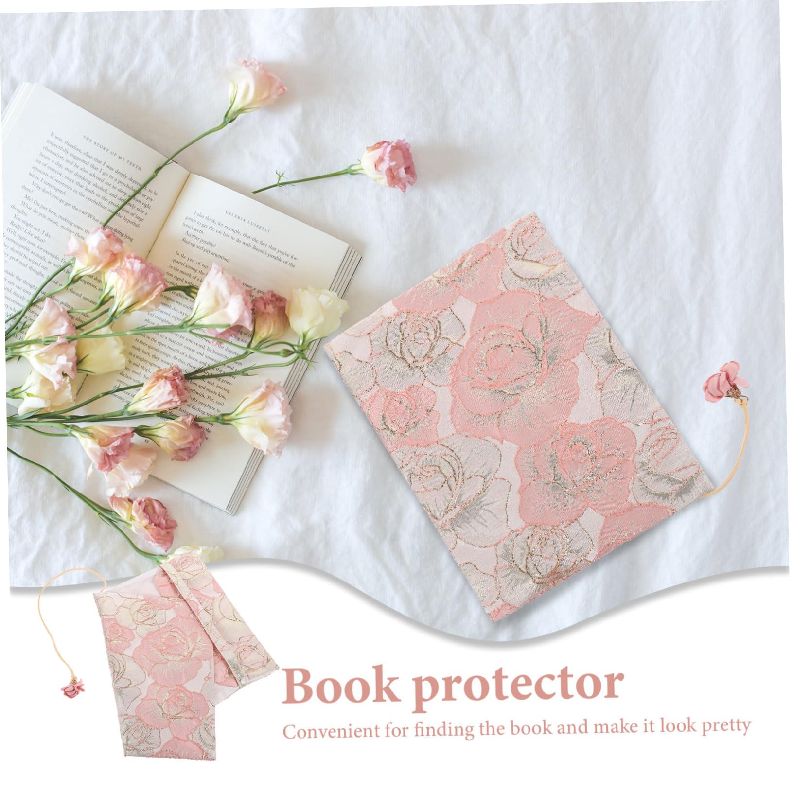 ARTIBETTER 3 Pezzi Copertina Del Libro in Tessuto Protezione Decorazione Protettori Coperture Tela Per Rilegatura Di Libri Arredamento Copertina Del Libro Elastico Copertina Per Libro Rosa