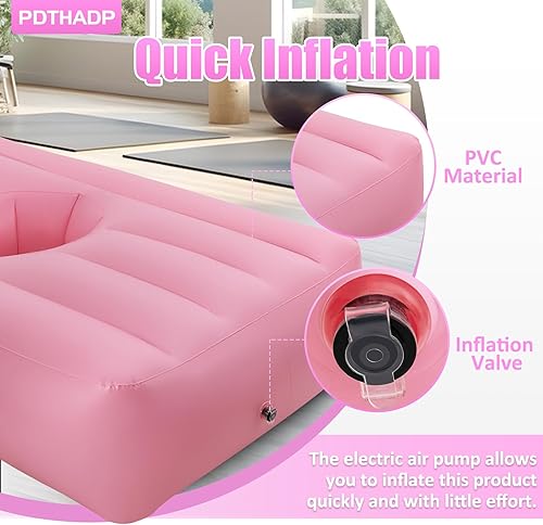Miniatura 10 de BBL - Cama de 72 x 40 x 17 pulgadas BBL con agujero, cama inflable de PVC ergonómico, cama BBL para después de cirugía para dormir, colchón inflable