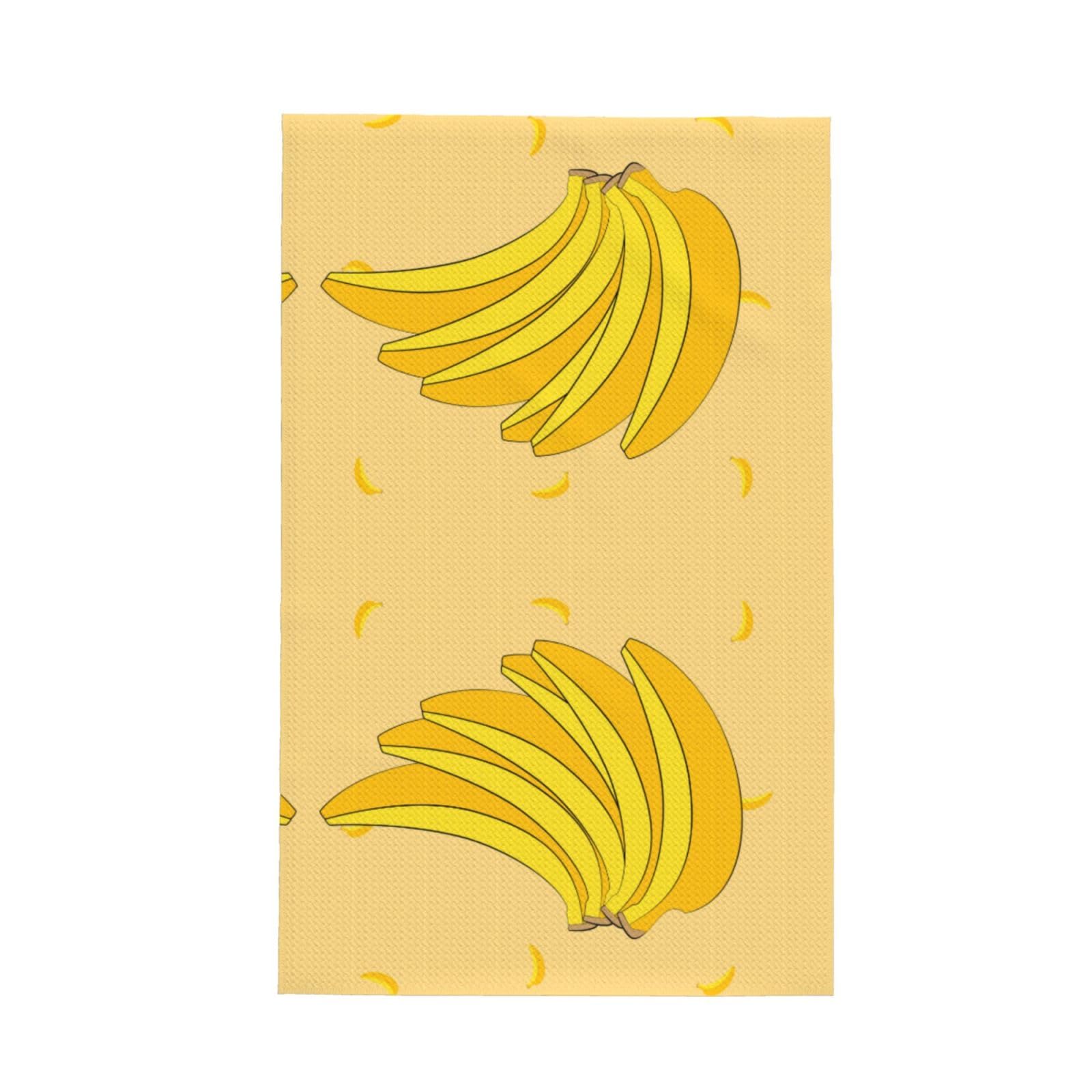 SXZVVBN cartoon banana Super Absorbent Microfibre Waffle Towels Fast Drying Dish Cloths Home Cafe Barista