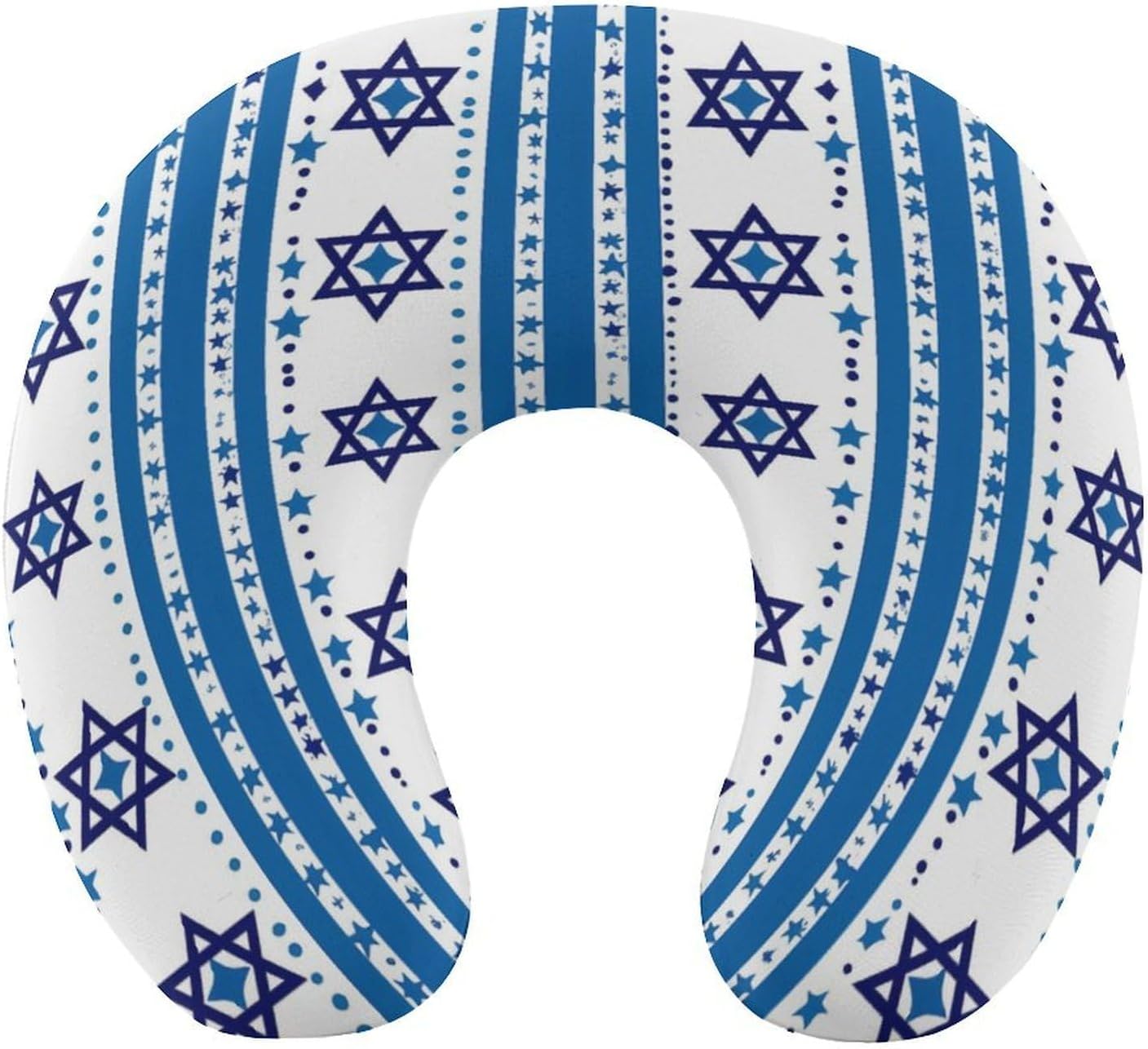 Israel Flag Shaped Travel Pillow U Shape Neck Pillow Washable Pillowcase for Sleeping Chair