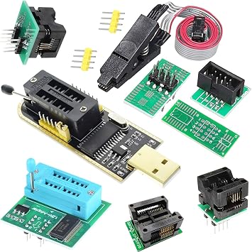 USB Programmer CH341A SOP8 SOIC8 Test Clip 1.8V Adapter Board SOP8 150mil 200mil SOP16 300mil 24 25 Series Programming Tip Test Socket Kit