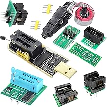 DAOKAI USB Programmer CH341A SOP8 SOIC8 Test Clip 1.8V Adapter board SOP8 150mil 200mil SOP16 300mil 24 25 series programmer chips Test Socket kit nine piece set