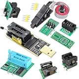 DAOKAI USB Programmer CH341A SOP8 SOIC8 Test Clip 1.8V Adapter Board SOP8 150mil 200mil SOP16 300mil 24 25 Series Programmer Chips Test Socket kit Nine Piece Set