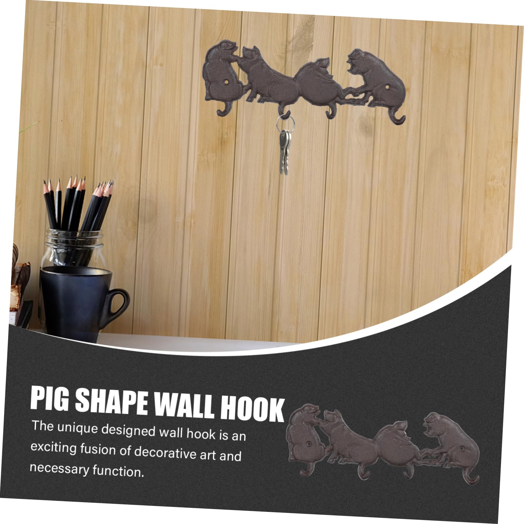 MAGICLULU Gancho de Pared Práctico y Decorativo de Hierro Diseño Rústico de Cerdo Americano para Colgar Ropa y Bolsos Hogar o Detrás Puerta