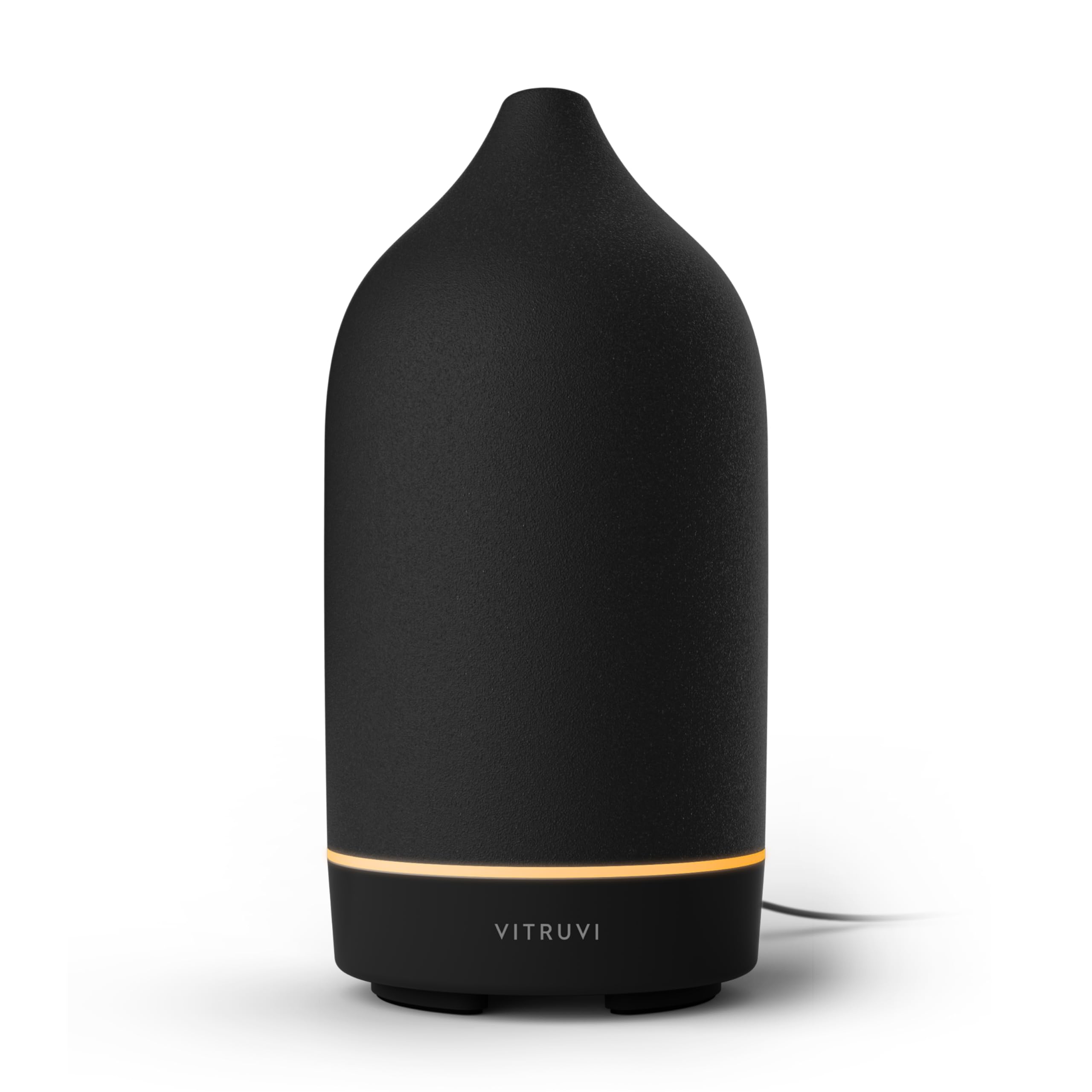 Vitruvi Stone Diffuser, Ceramic Ultrasonic Essential Oil Diffuser for Aromatherapy | Ceramic Diffuser, Diffusers for Home, Oil Diffuser, Room Decor | Black, 90ml Capacity