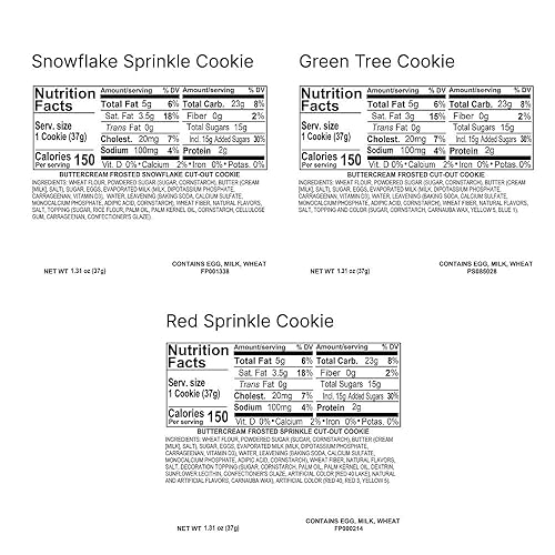 Miniatura 2 de Cheryl's Cookies Caja de regalo con 24 galletas de azúcar navideñas congeladas con crema de mantequilla, envueltas individualmente, gourmet y