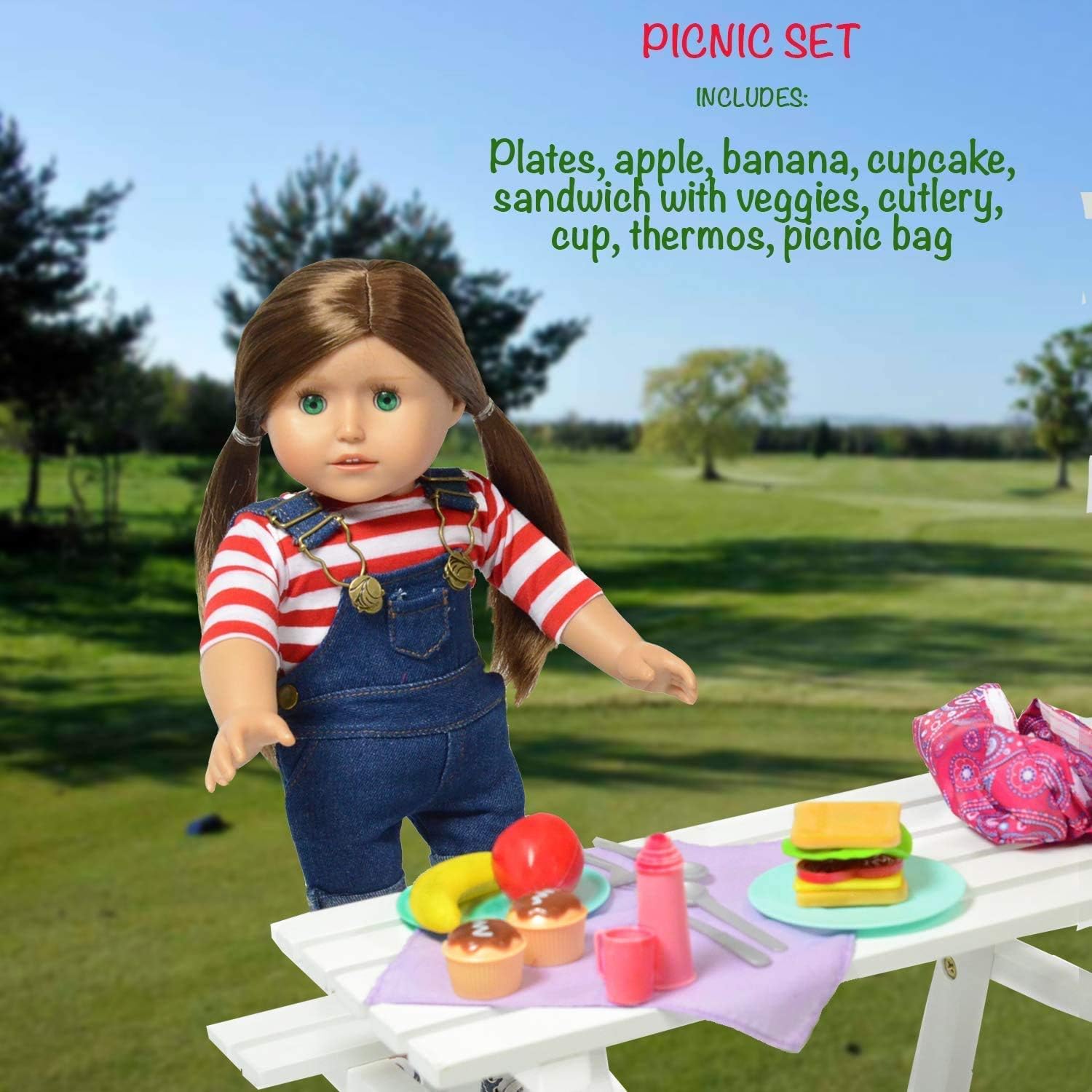 Doll Playset Accessories for 18 Inch Dolls (Summer Set)