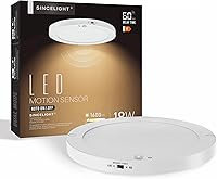 Vista 12 de SINCELIGHT PIR - Lámpara de techo LED de 18 W con sensor de movimiento (Φ9 pulgadas/8.661 in), encendido/apagado automático, activado por Blanco